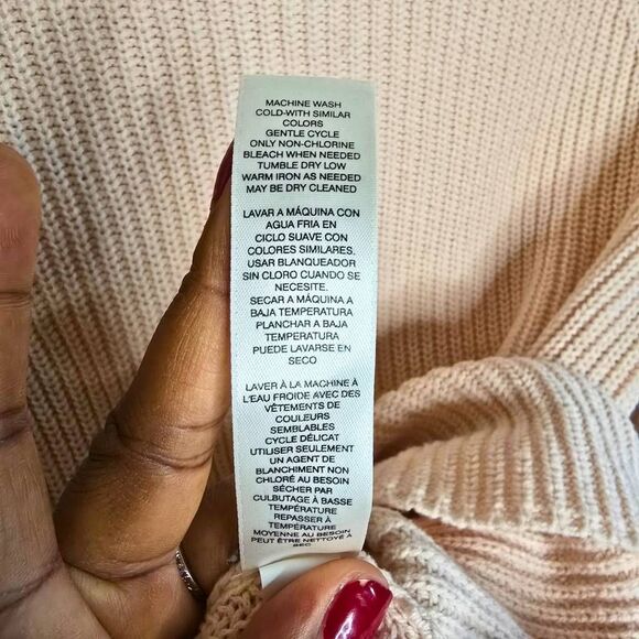 Chico’s Sweater Women’s Size Small Pink Knit Scalloped Neck Bell Sleeve Top - Picture 6 of 13